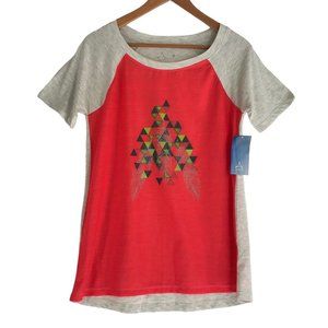 Aspire T Shirt Womens Size Medium M Short‎ Sleeve Orange Gray Geometric New